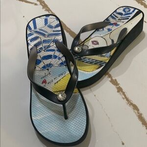 Brighton Black and Blue Artistic Sandals 9